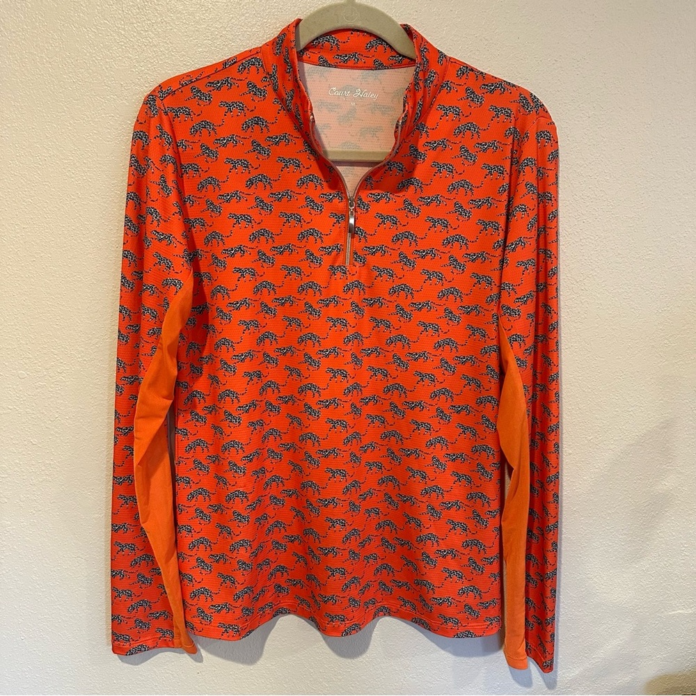 Women’s Court Haley Athletic Golf Tennis Pullover Bold Cheetah Design Size M